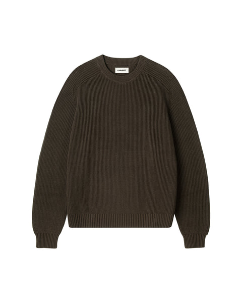 Fisherman Knit Sweater - Brown
