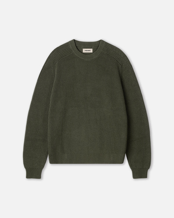 Fisherman Knit Sweater - Olive