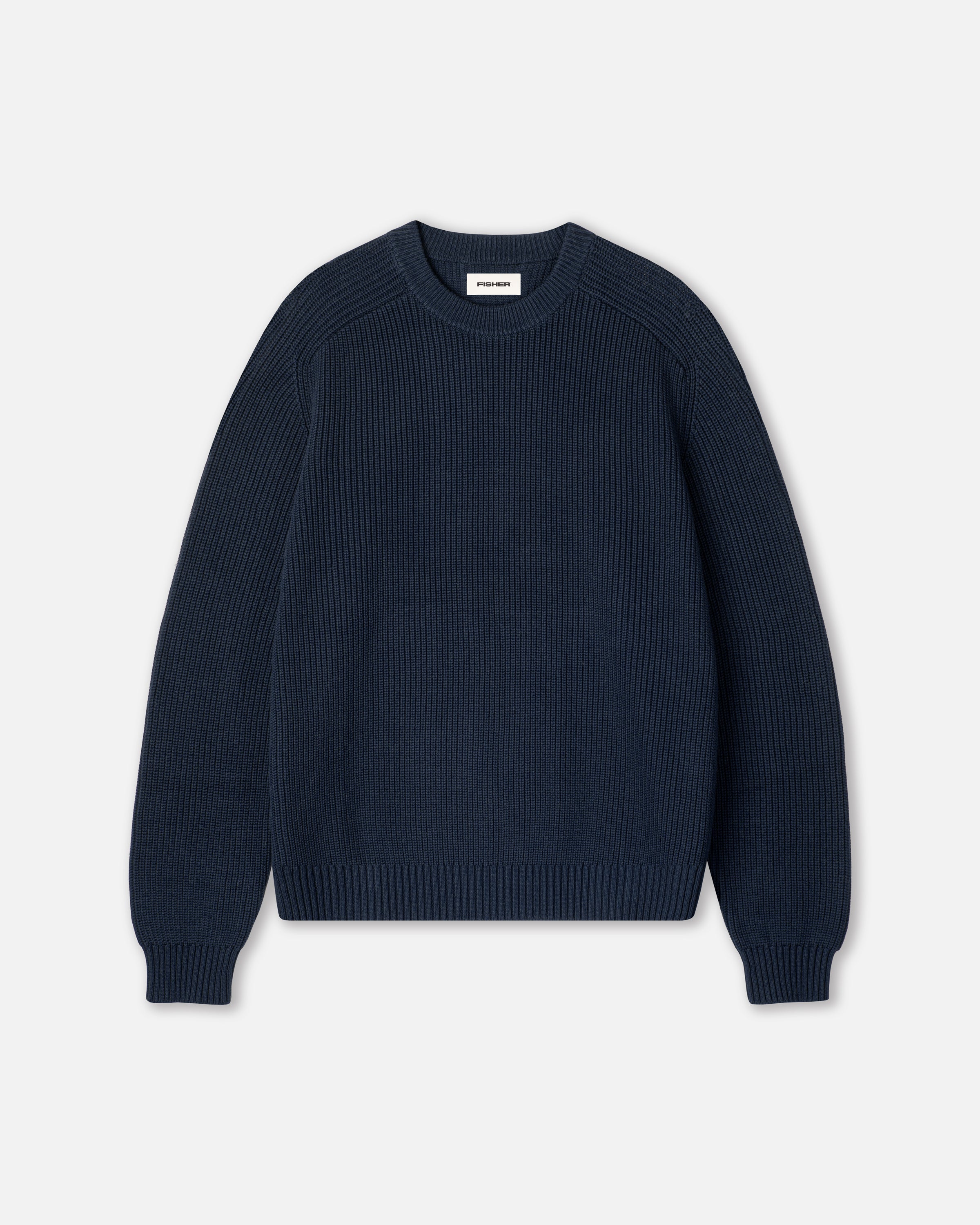 Fisherman Knit Sweater - Navy