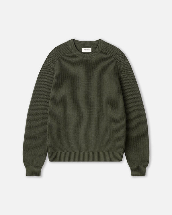 Fisherman Knit Sweater - Olive