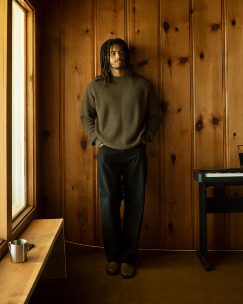 Fisherman Knit Sweater - Olive