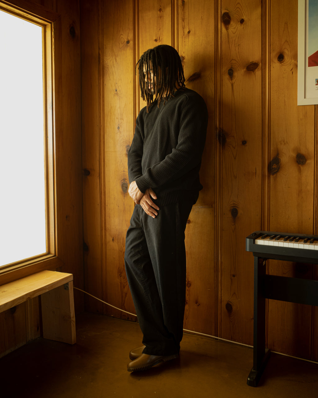 Fisherman Knit Sweater - Black