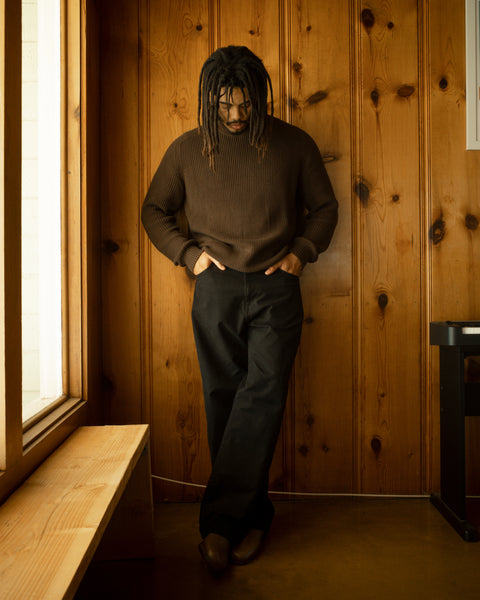 Fisherman Knit Sweater - Brown